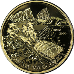2000 Canada Gold $100 McClure&#39;s Search for the Franklin Expedition 14kt 1/4oz PR