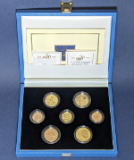 1945-1995 50th Anniversary of the United Nations 7 Coin Gold Proof Set 2.6oz AGW