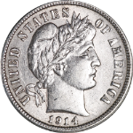 1914-P Barber Dime