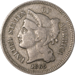 1865/865 Three (3) Cent Nickel