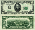FR. 2063 D* $20 1950-D Federal Reserve Note Cleveland D-* Block VF+ Star
