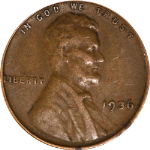 1936-P Type 1 Lincoln Cent - Doubled Die Obverse