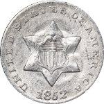 1852 Three (3) Cent Silver