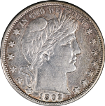 1892-S Barber Half Dollar Nice AU Details Key Date Nice Eye Appeal Strong Strike