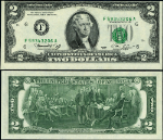 FR. 1935 F $2 1976 Federal Reserve Note ERROR Shifted 2nd Printing Choice CU