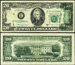 FR. 2076 E $20 1988-A Federal Reserve Note ERROR Offset Printing VF+