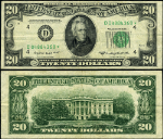 FR. 2070 D* $20 1950-C Federal Reserve Note Cleveland D-* Block VF Star