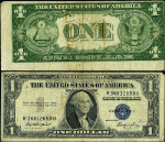 FR. 1614 $1 1935-E Silver Certificate Mis-Align 1st Print Fine+ - Stain