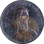 Switzerland 1923-B Five (5) Francs ICG AU53 Details KM#37 - Cleaned