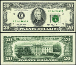 FR. 2079 C $20 1993 Federal Reserve Note Philadelphia C-A Block Gem CU