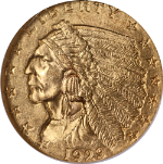 1929 Indian Gold $2.50 NGC MS62 Great Eye Appeal Nice Strike