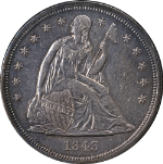 1843 Seated Liberty Dollar XF/AU Details Nice Eye Appeal Nice Strike
