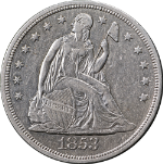 1853 Seated Liberty Dollar XF/AU Details Key Date Great Eye Appeal