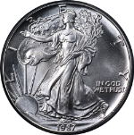 1987 Silver American Eagle $1 ANACS MS70 First Strike