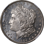 1884-O Morgan Silver Dollar NGC MS62 PL Blast White Great Eye Appeal