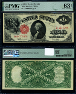 FR. 39 $1 1917 Legal Tender Choice PMG CU63 EPQ