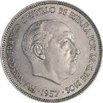 Spain 1957(1971) Twenty-Five (25) Pesetas KM#787