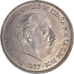 Spain 1957(1954) Twenty-Five Pesetas KM#787