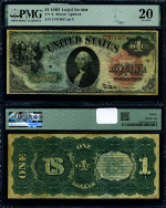 FR. 18 $1 1869 Legal Tender VF20 Rainbow