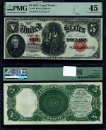 FR. 88 $5 1907 Legal Tender Choice PMG XF45 MUST SEE