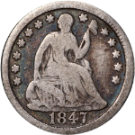1847-P Seated Liberty Half Dime