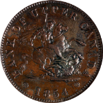 Canada 1854 Token ICG AU50 Details KM#Tn3 - Damaged