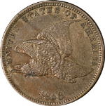 1858 Flying Eagle Cent 'Small Letters' Choice AU+ Strong Strike