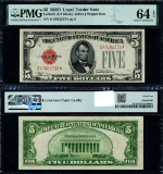 FR. 1527 $5 1928-B Legal Tender E-A Block Choice PMG CU64 EPQ