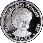 1997 Zambia 75 Kwacha Princess Diana Proof Commemorative 5 Gram .999 Fine