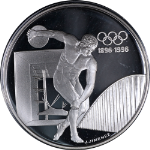 1994 France Silver 100 Francs Proof - Olympic Discus Thrower - .925 Fine