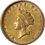 1855-P Type 2 Liberty Gold $1 ANACS EF45 Great Eye Appeal Strong Strike