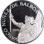 1979 FM Panama Silver 20 Balboa Vasco Nunez De Balboa NGC PF68 Ultra Cameo