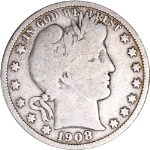 1908-S Barber Half Dollar