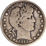 1913-P Barber Half Dollar