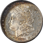 1881-S Morgan Silver Dollar Rainbow Crescent PCGS MS64 Nice Eye Appeal