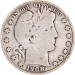 1908-S Barber Half Dollar