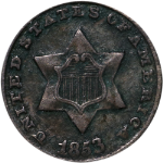 1853 Three (3) Cent Silver