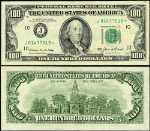 FR. 2171 J* $100 1985 Federal Reserve Note Kansas City J-* Block AU Star