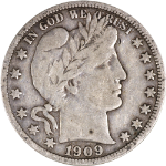 1909-P Barber Half Dollar