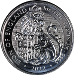 2022 Great Britain 1 oz Platinum Tudor Beasts - Lion of England - BU STOCK