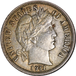 1911-P Barber Dime