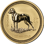 2006 Australia Gold $100 - Lunar Series I Dog - OGP Capsule