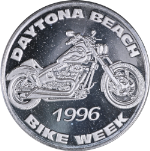 1996 Daytona Beach Bike Week 1 Ounce Silver Round - Humphreys &amp; Son - .999 STOCK