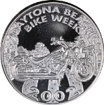 2002 Daytona Beach Bike Week 1 Ounce Silver Round - Humphreys & Son - .999 STOCK