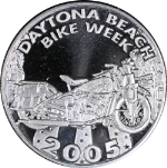 2005 Daytona Beach Bike Week 1 Ounce Silver Round - Humphreys & Son - .999 STOCK