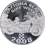2008 Daytona Beach Bike Week 1 Ounce Silver Round - Humphreys &amp; Son - .999 STOCK