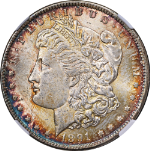 1891-CC Morgan Silver Dollar VAM 3 Spitting Eagle NGC MS61 Strong Strike