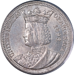 1893 Isabella Commem Quarter PCGS MS63 OGH Nice Eye Appeal Strong Strike