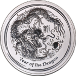 2012 Australia 1 Kilo Silver - Year of the Dragon - Lunar Series II - BU