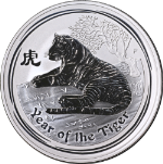 2010 Australia 1 Kilo Silver - Year of the Tiger - Lunar Series II - BU